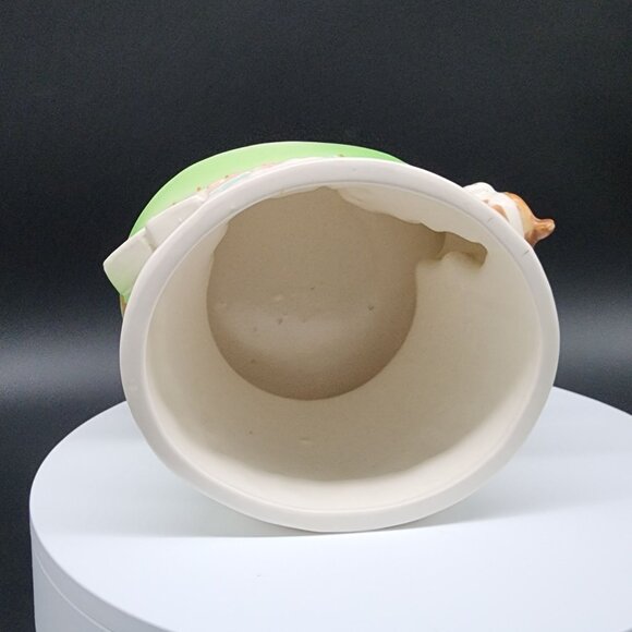 Vintage Japan Bear & Train Ceramic Planter - Pride Of The Orient Green Blue Pink - Picture 9 of 9